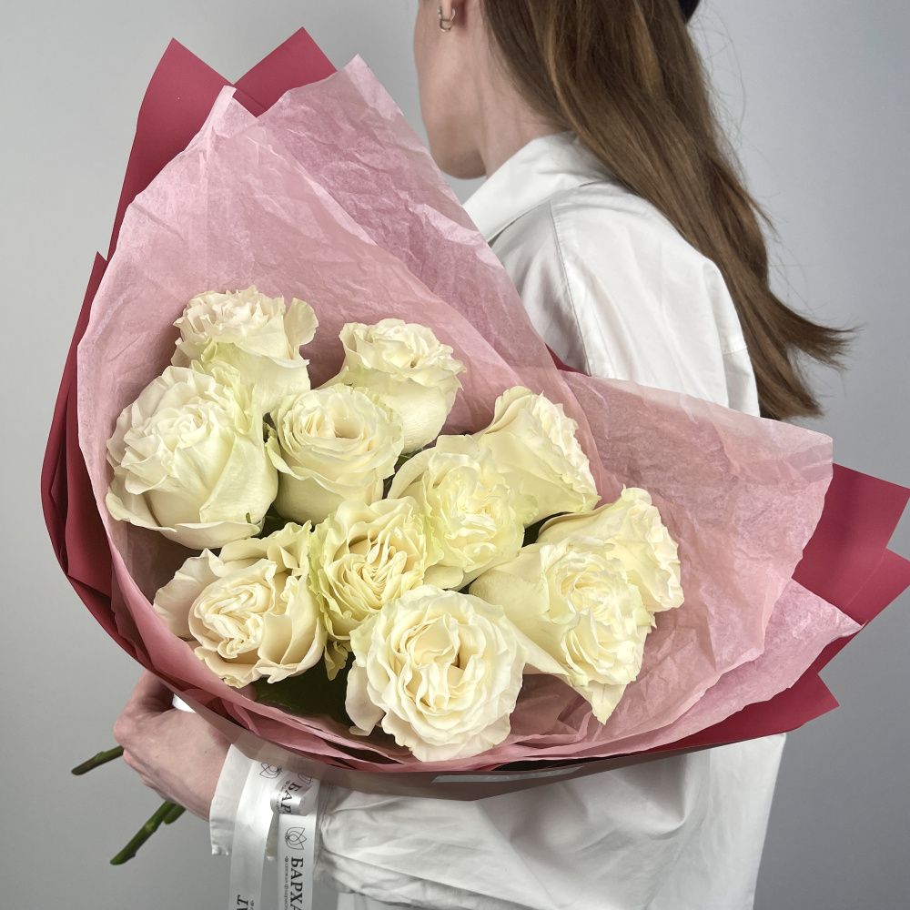 Букет Монобукет из белых роз №1