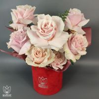 Букет Райские цветы в красном боксе