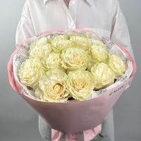 Букет Акция! Монобукет из белых роз №3