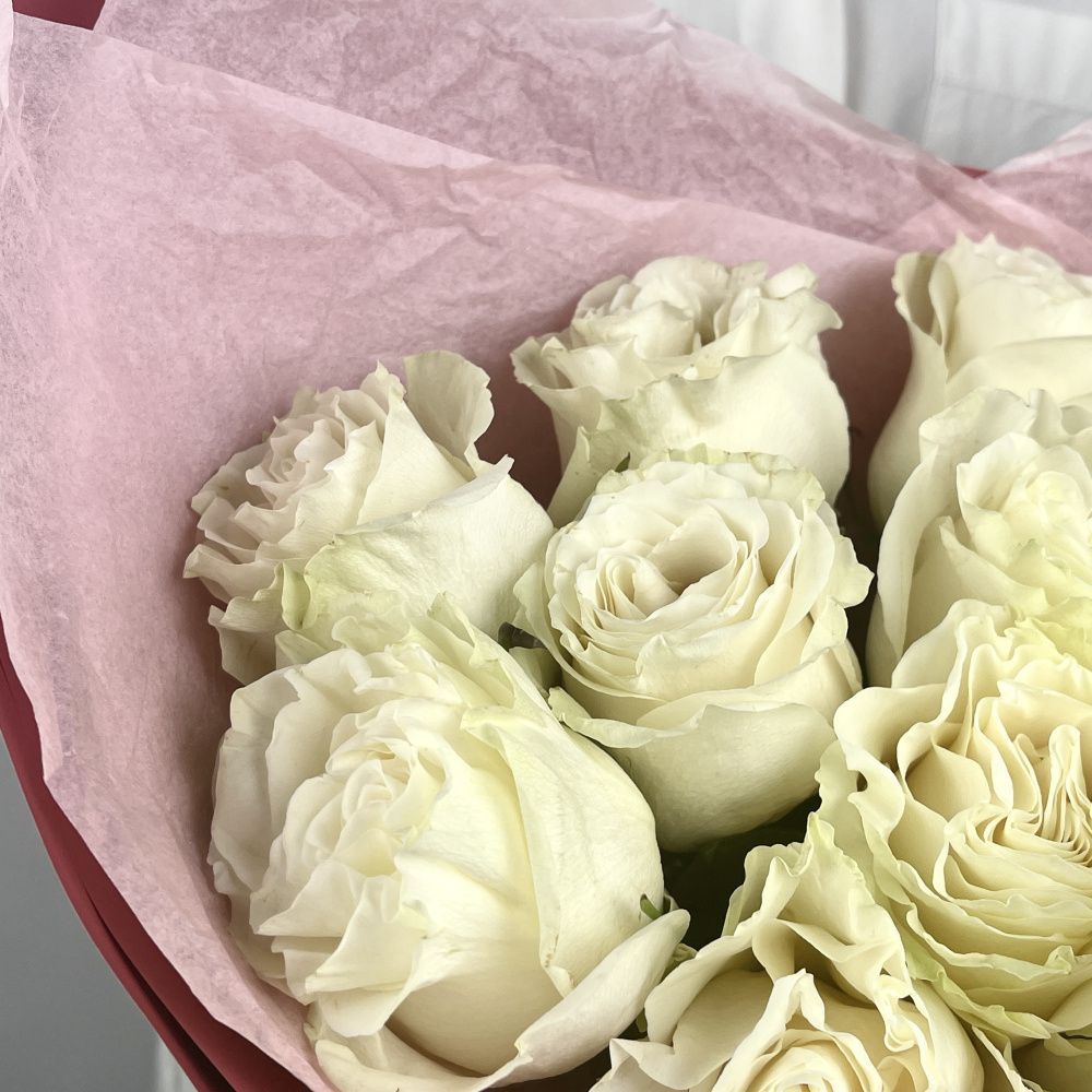 Букет Монобукет из белых роз №1