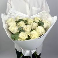 Букет Монобукет из белых роз №2