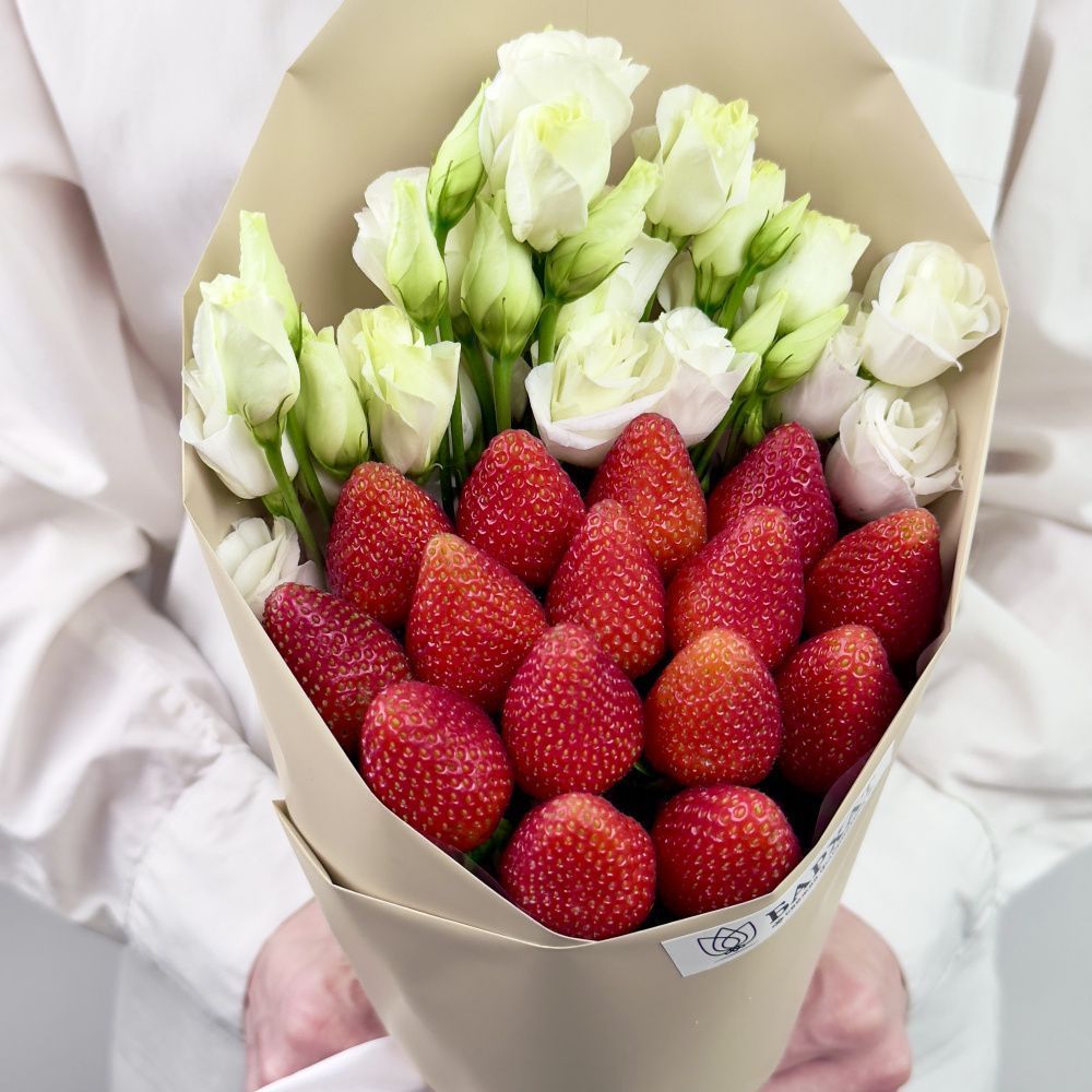 Букет Клубничная эустома