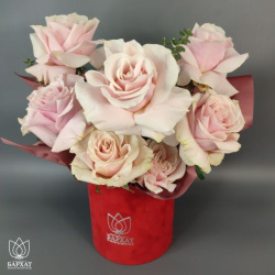Букет Райские цветы в красном боксе