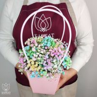 Букет Радуга в розовой сумочке