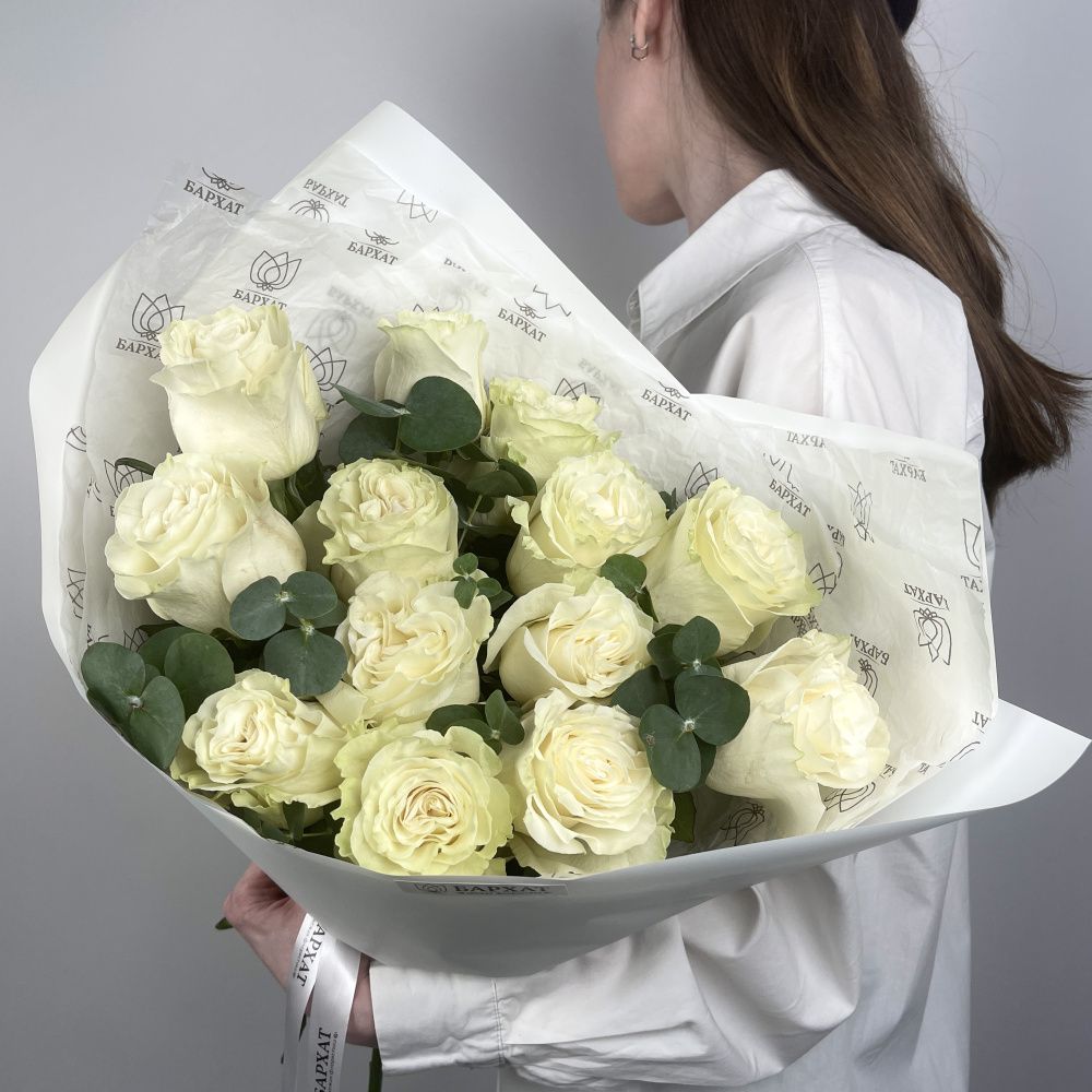 Букет Монобукет из белых роз №2