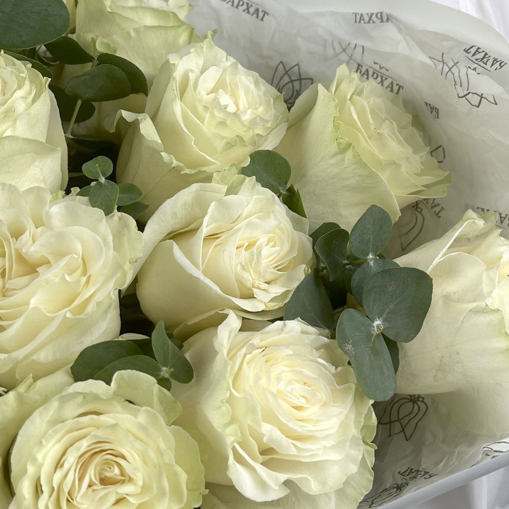 Букет Монобукет из белых роз №2