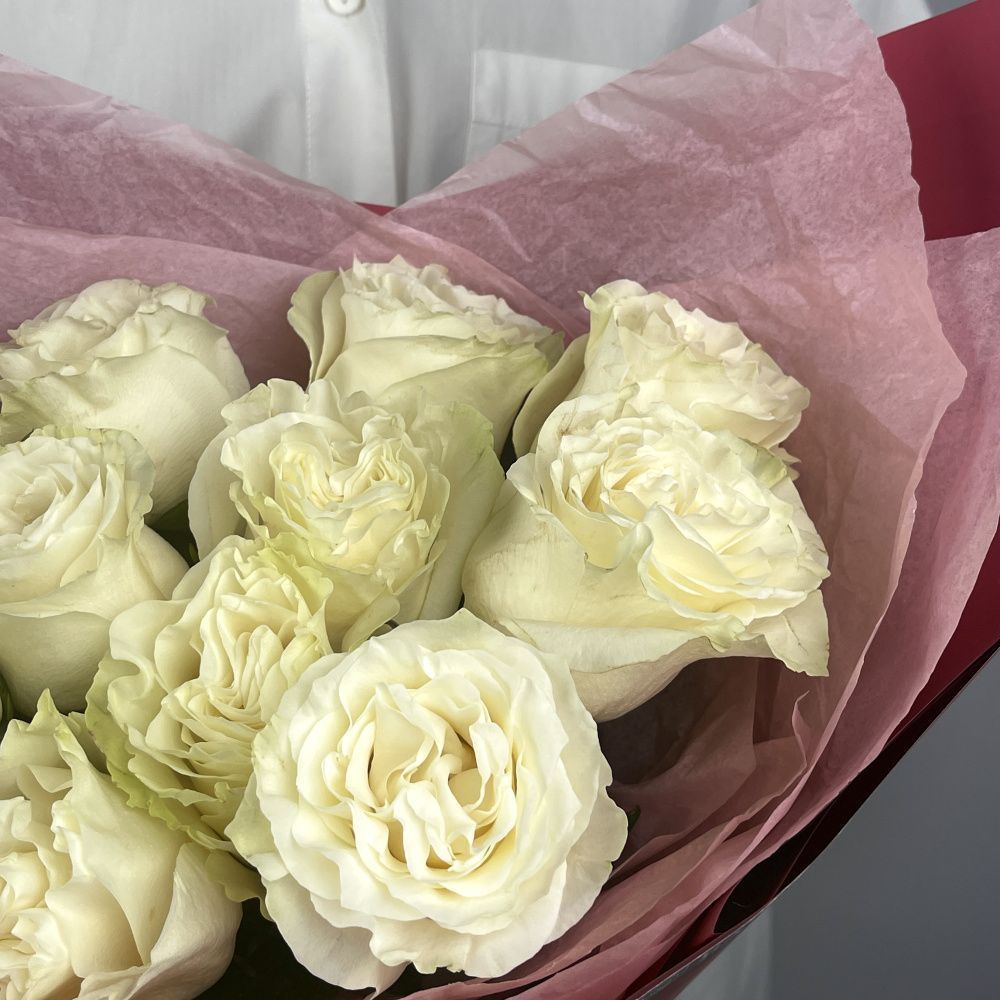 Букет Монобукет из белых роз №1