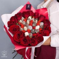 Букет Розалита с красными розами