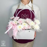 Букет Вальс в белой сумочке