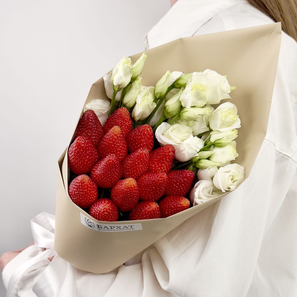 Букет Клубничная эустома