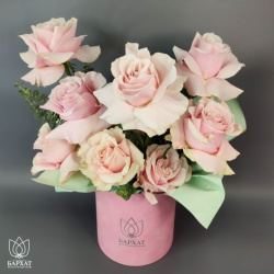 Букет Райские цветы в розовом боксе