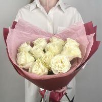 Букет Монобукет из белых роз №1