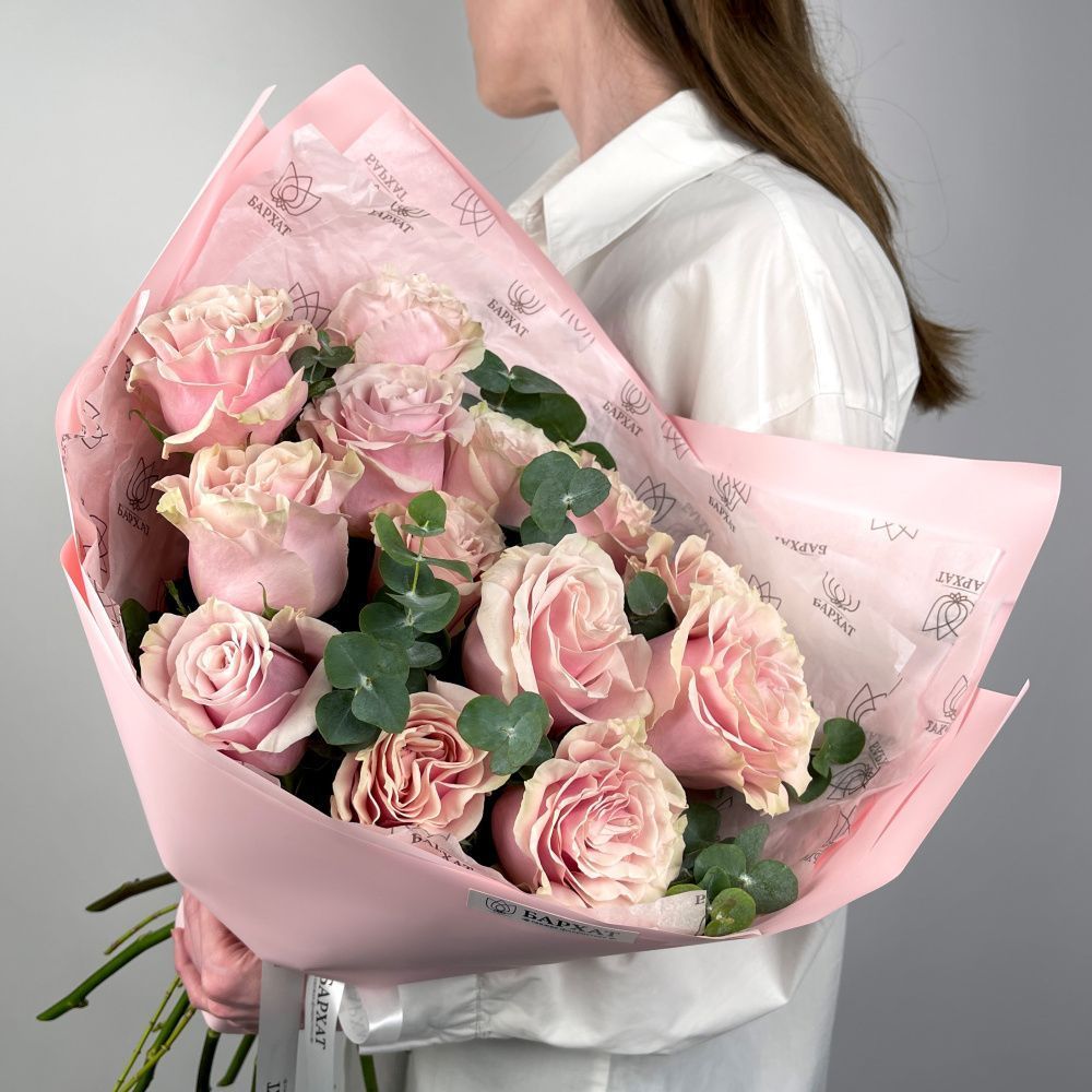 Букет Монобукет из розовых роз №3