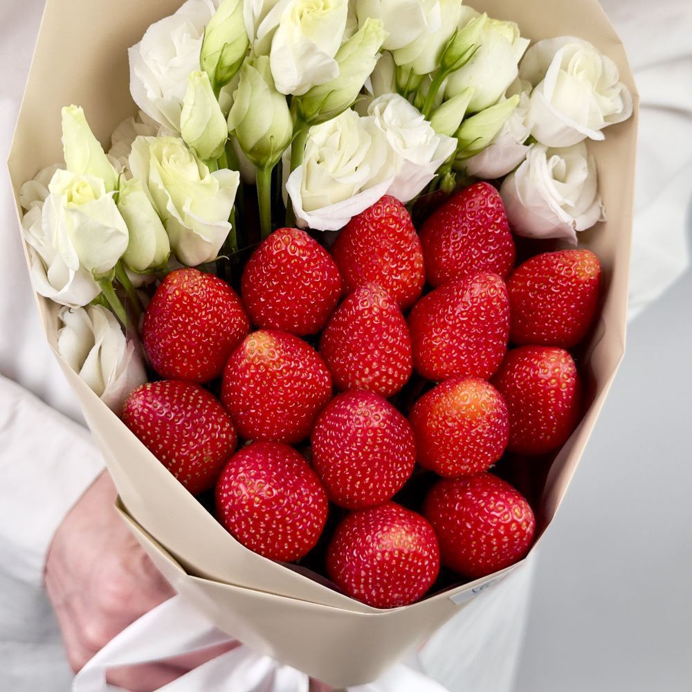 Букет Клубничная эустома