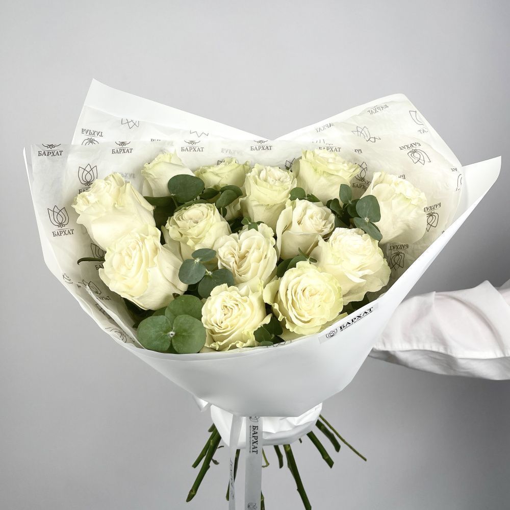 Букет Монобукет из белых роз №2