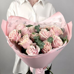 Букет Монобукет из розовых роз №3