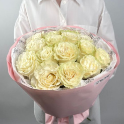 Букет Акция! Монобукет из белых роз №3