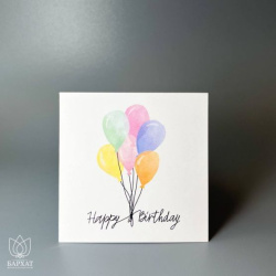 Букет Мини-открытка Happy birthday c шарами
