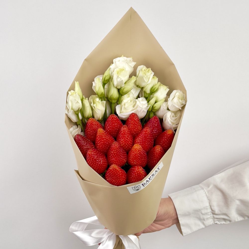 Букет Клубничная эустома