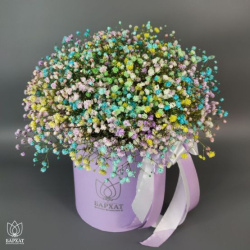 Букет Радуга красок в сиреневом боксе