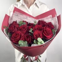 Букет Монобукет из красных роз №1